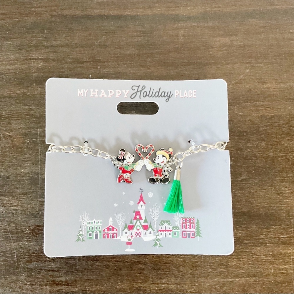 Mickey & Minnie Christmas Bracelet From Disney Parks New
